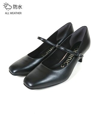 Dominic3 晴雨兼用 メリージェーン レザーパンプス ブラック