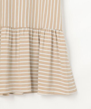 自由区 ビスコースナイロンドビーストライプ ワンピース ベージュ系