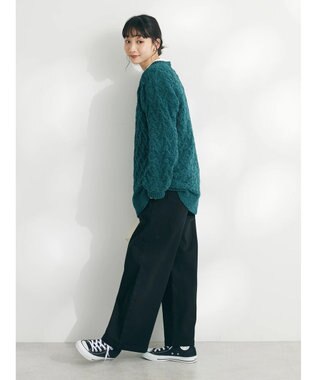 CRAFT STANDARD BOUTIQUE 裏起毛ツイルワイドパンツ Black