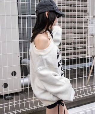 WEGO 2WAYショルダーリボンニット ホワイト