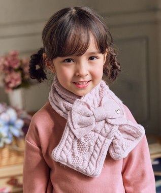 ANY KIDS ケーブルニットマフラー ピンク