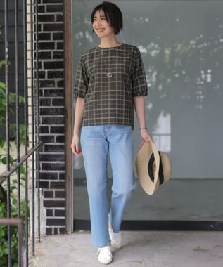 J.PRESS LADIES L 【洗える】BASIC STRETCH DENIM ボーイフィット デニム ブリーチ系