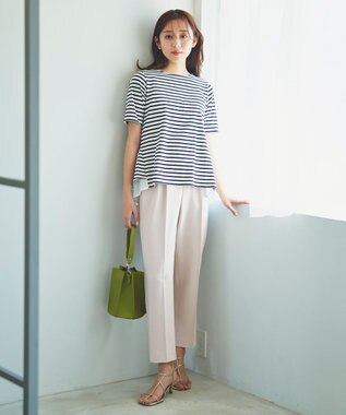 Feroux 【UVケア】バックペプラムチュニック Tシャツ ホワイト系1