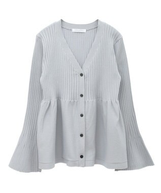 Green Parks ペプラムニットカーディガン Gray