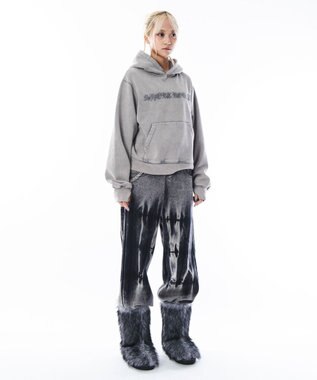 WEGO 【ユニセックス着用ITEM】コンパクトフィットロゴプルパーカー グレー