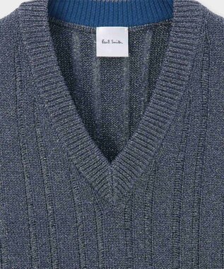Paul Smith グリッター ニット ベスト グレイッシュブルー