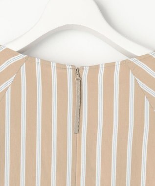 自由区 ビスコースナイロンドビーストライプ ワンピース ベージュ系