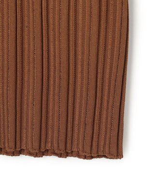 BEIGE， LABRADO / ランダムリブ スキッパーニット Brown