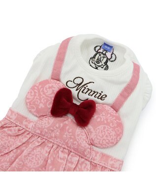 PET PARADISE ディズニー ミニーマウス アンティーク柄 ワンピース 【小型犬】 ピンク（淡）