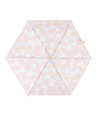 MOONBAT estaa 【耐風】折りたたみ傘 アンティークフラワー UV ペールピンク