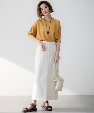 23区 【Oggi3月号掲載/新色追加/洗える】23区DENIM ストレッチ デニムスカート ホワイト系