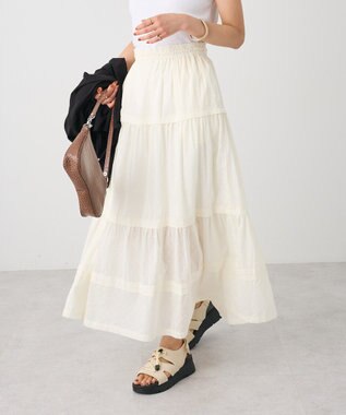 CRAFT STANDARD BOUTIQUE インド綿ドット刺繍スカート Ivory