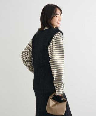 Green Parks ・Ｐｅｔｉｔ　Ｆｌｅｕｒ　シャギーニットベスト Black