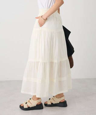 CRAFT STANDARD BOUTIQUE インド綿ドット刺繍スカート Ivory