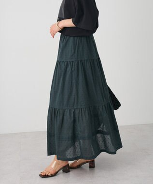 CRAFT STANDARD BOUTIQUE インド綿ドット刺繍スカート Green