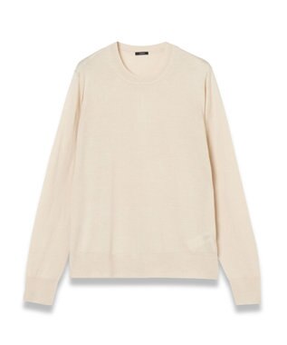JOSEPH 【洗える】スーパーファインコットンシルク　ラウンドネックニット Quail