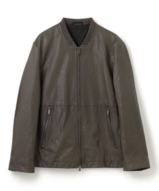 JOSEPH HOMME 新素材【シャツ感覚で羽織れる軽さ】シュリンクエアレザー　ブルゾン ダークグリーン系