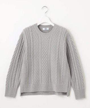 J.PRESS LADIES L 【WEB限定カラーあり・洗える】EIGER CORD ALAN クルーネックプルオーバー ニット 【WEB限定】トップグレー系