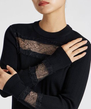 Paul Smith シースルーレース ニット ブラック