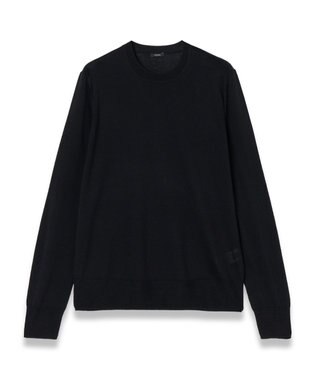 JOSEPH 【洗える】スーパーファインコットンシルク　ラウンドネックニット Black