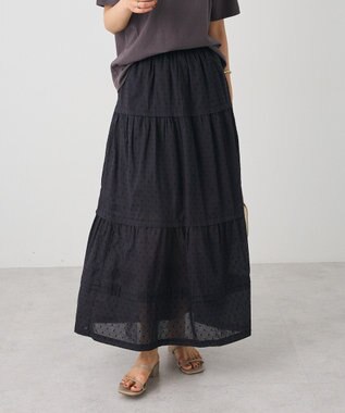 CRAFT STANDARD BOUTIQUE インド綿ドット刺繍スカート Black