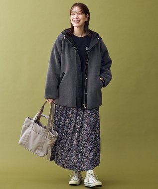 ANY 【LEE掲載】ボアコート チャコール×ブラック