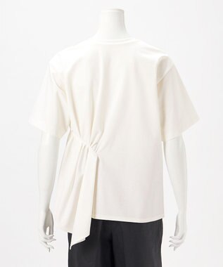 23区 【エステータ】コットンコンプレッシャージャージー タックデザイン カットソー ホワイト系