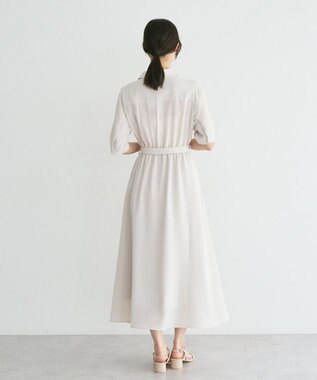 YECCA VECCA 【接触冷感】ベルト付きシャツワンピース Light Beige
