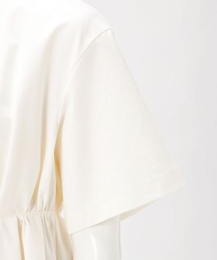 23区 【エステータ】コットンコンプレッシャージャージー タックデザイン カットソー ホワイト系