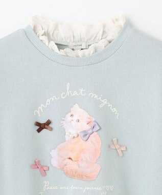 ANY KIDS フォトネコ 裏毛 トレーナー ミント