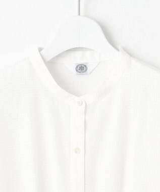 J.PRESS LADIES S 【洗える】アセVisシャドーギンガム シャーリング ブラウス ホワイト系