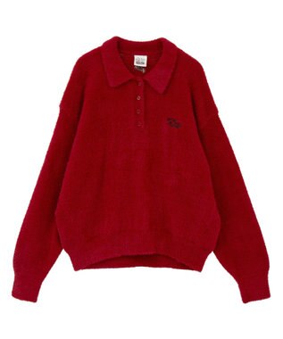 AMERICAN HOLIC 【PIZZA PLANET】衿付きニットプルオーバー Red