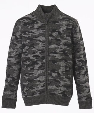 JOSEPH ABBOUD MOUNTAIN 【UNISEX】ラムウール×モールカモフラ フルZIPニット