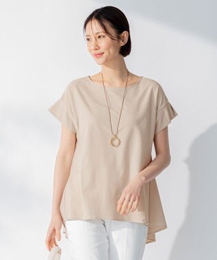 自由区 【WEB限定】【UVケア・吸汗速乾・洗える・XSサイズあり】ファンクショナルツイストジャージー カットソー ベージュ系