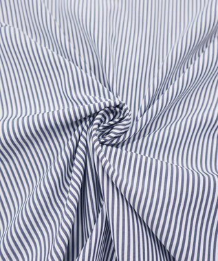 Tiaclasse 【洗える】リボン袖ブラウス ネイビーストライプ