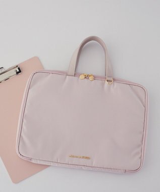 Maison de FLEUR リボンチャーム付きPCケース Grayish Pink