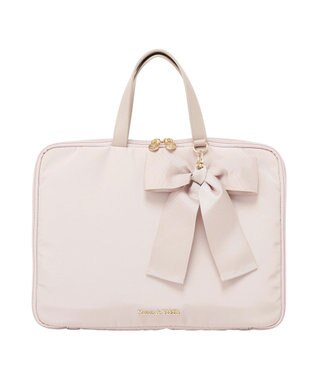 Maison de FLEUR リボンチャーム付きPCケース Grayish Pink