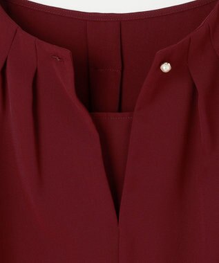 ANY SIS L 【洗える】プリーツスリーブ ブラウス ボルドー