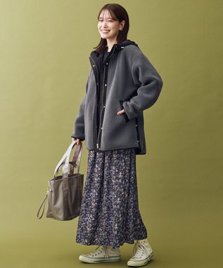 ANY 【LEE掲載】ボアコート チャコール×ブラック