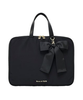 Maison de FLEUR リボンチャーム付きPCケース Black
