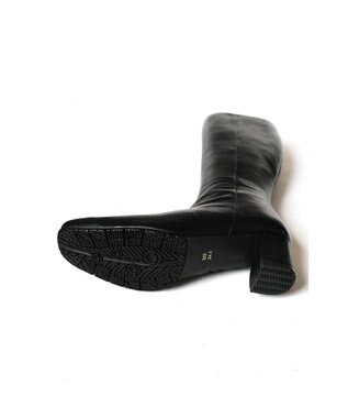 Pointer 本革 脚長効果ロングブーツ ブラック