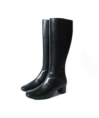 Pointer 本革 脚長効果ロングブーツ ブラック