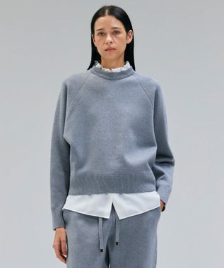 BEIGE， 【洗える】TAFT / コットンカシミヤスウェットニットトップス L.Gray
