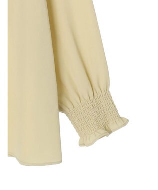 earth music&ecology シャーリングネックブラウス Yellow