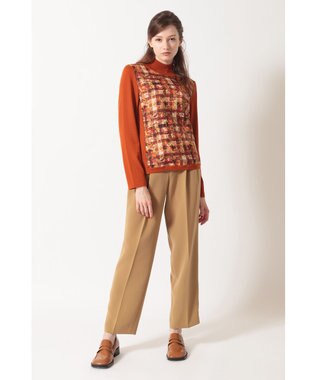 DAKS リバティプリント コンビハイネックプルオーバー グリーン