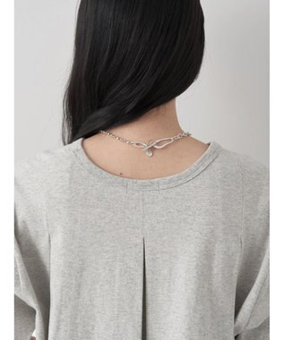 earth music&ecology バックタッククロップドＴ Gray Mixture