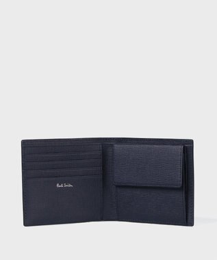 Paul Smith メタルクロップドロゴ 2つ折り財布 ネイビー