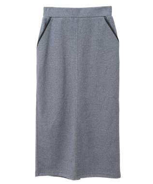 Green Parks 柄圧縮ポンチＩラインスカート Black