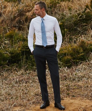 GOTAIRIKU 胸ポケット付にアップデート【吸水速乾/ストレッチ】クールマックス鹿の子 ビズシャツ_ボタンダウン ホワイト系