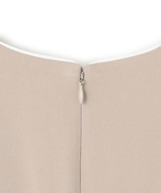 BEIGE， 【洗える・L-size】CINDY / クルーネックノースリーブワンピース Taupe × White